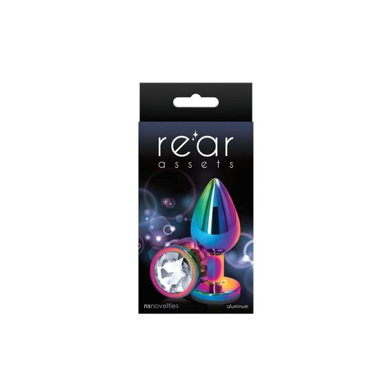 Анальна пробка NS Novelties Rear Assets — Multicolor — Medium — Clear Sex Aura | Зображення 1