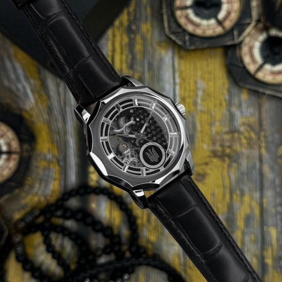 Класичний чоловічий годинник Awarder 024SI Тризуб срібло Silver | Зображення 1