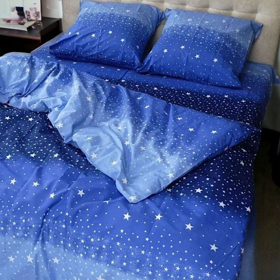 Комплект постільної білизни Євро MakSon Нічні зорі, бязь GOLD LUX 100% бавовна (023-1200220Б)