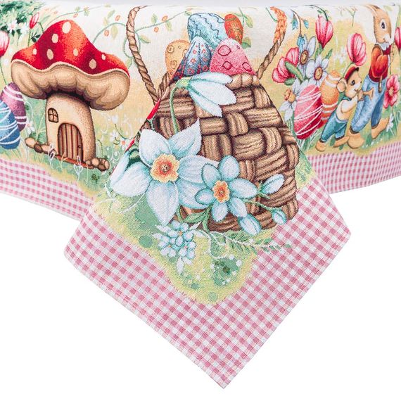 Скатертина гобеленова MAGIC EASTER Limaso, 137x260, Прямокутна, Великодній, Без люрексу, 75% поліестер, 22% бавовна, 3% акрил, Гобелен | Зображення 1