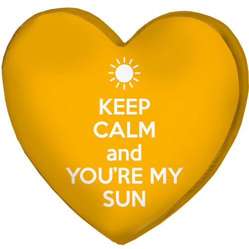 Подушка сердце 3D Keep calm and you`re my sun 40х40х7,5 см (3DPS_15L054)