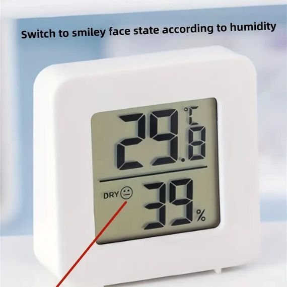 Термометр гігрометр міні цифровий перемикач температури електронний дисплей, працює від батарейок | Зображення 7