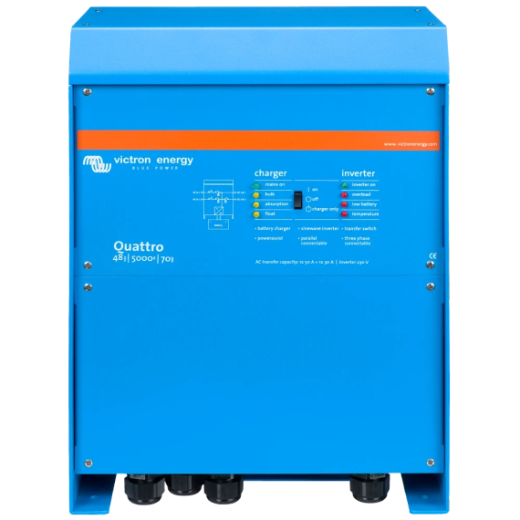 VictronEnergy Quattro 48/5000/70-100/100 однофазний чиста синусоїда Інвертор