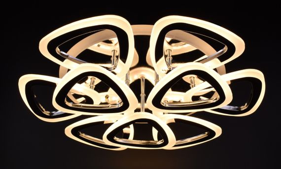 Люстра світлодіодна стельова LED світильник для квартири на стелю лед з пультом 25948 Хром 11х57х57 см. | Зображення 2