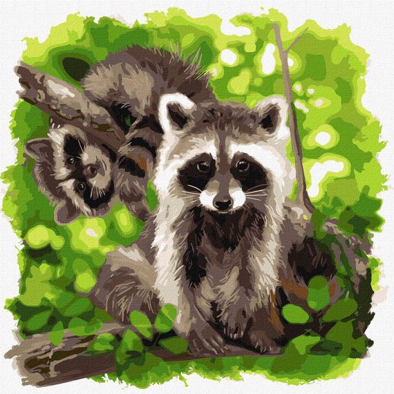 Картина за номерами  "Смугасті друзі" Ідейка KHO4379 40х40 см