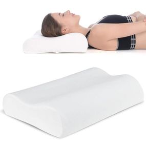 Ортопедична подушка для сну з ефектом пам'яті 50x29x10/7см, Memory Foam Pillow / Анатомічна подушка з піни для шиї