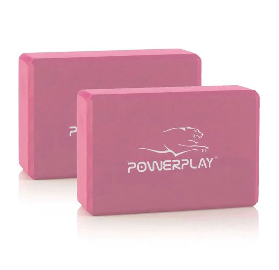 Блок для йоги 2 шт. (пара) PowerPlay 4006 Yoga Brick EVA Рожеві