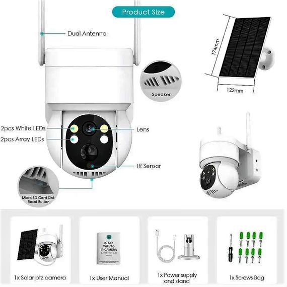 Камера відеоспостереження PTZ WiFi XPRO TQ2 з сонячною панеллю (44178-TQ2_1848) | Зображення 5