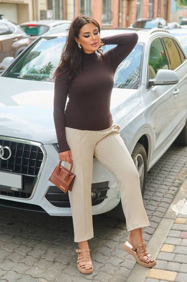 Женская водолазка из вискозы Ri127 цвет коричневый, размер 54/58 | Зображення 1