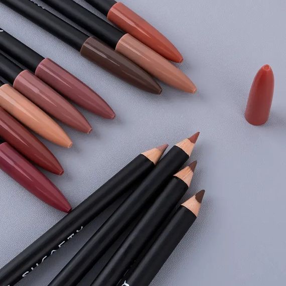 Набор из 12 карандашей для губ от SHOETSY Cosmetics - матовые стойкие оттенки для всех типов кожи | Зображення 6