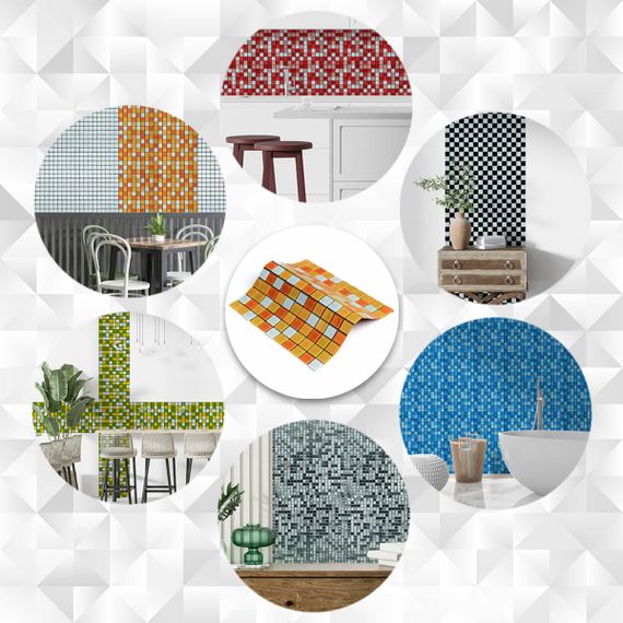 Мозаїка з декоративного скла помаранчева 298х298х4,5мм SW-00002365 | Зображення 5