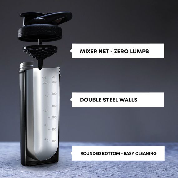 Шейкер спортивний SmartShake металевий Insulated Steel 750ml Black (Original) | Зображення 6