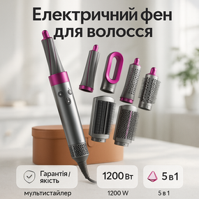 Профессиональный фен для объема, Профессиональный фен для работы, Фен-стайлер с функцией разных насадок ZG-66