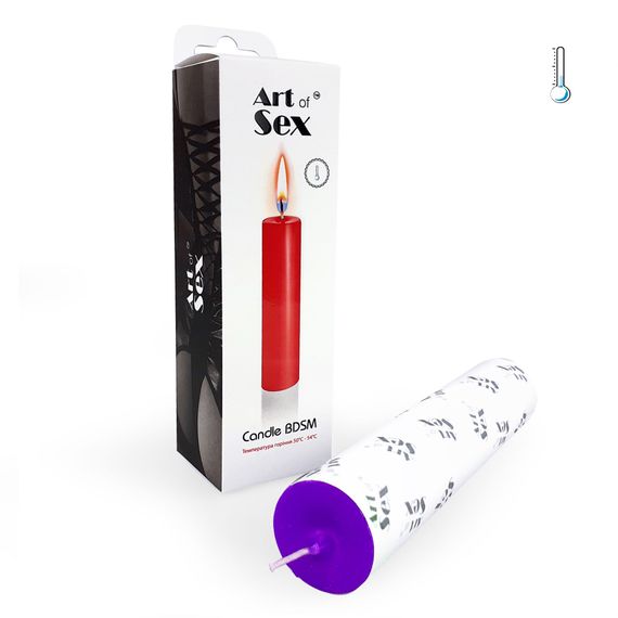 Фиолетовая свеча восковая Art of Sex size M 15 см низкотемпературная | Зображення 1