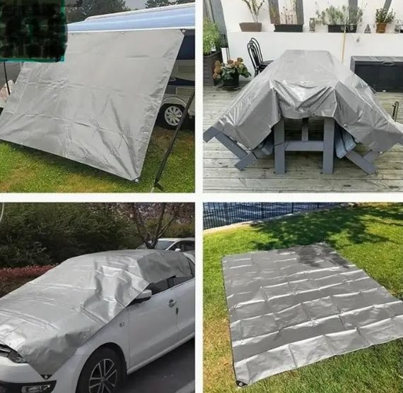 Тент тарпауліновий Shadow з металевими люверсами 200 г/м² 4 х 8 м сірий (TTSH00008) | Зображення 2