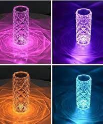 Настільна лампа Роза з пультом RGB Crystal Rose. Проекційний світильник-торшер нічник rose diamond table lamp кристал | Зображення 5