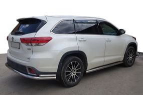 Задняя защита AK005-2 (2 шт, нерж) для Toyota Highlander 2014-2019 гг