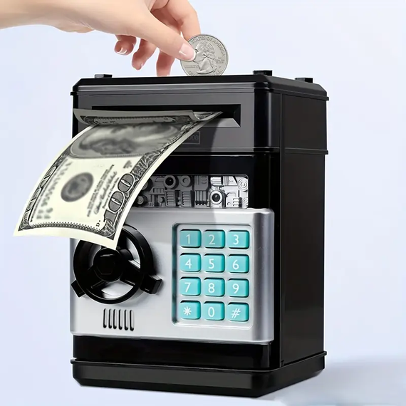Електронна скарбничка-сейф з кодом для дітей, Банкомат з кодовим замком та купюроприймачем