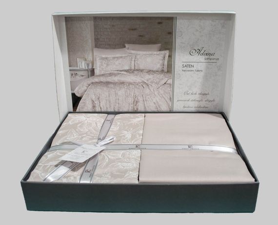 Постільна білизна First Choice Cotton Satin 160х220 сімейний Advina Champagne | Зображення 1