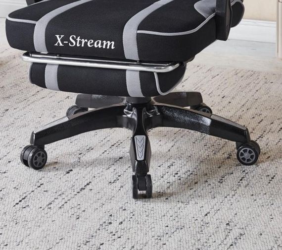 Крісло геймерське з тканини Bonro Бонро B-141 сіре з підставкою для ніг (42401110) | Зображення 5