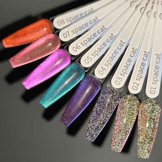 Светоотражающий гель-лак Gelix Space Cat №1 (с эффектом кошачего глаза) 8мл | Зображення 6