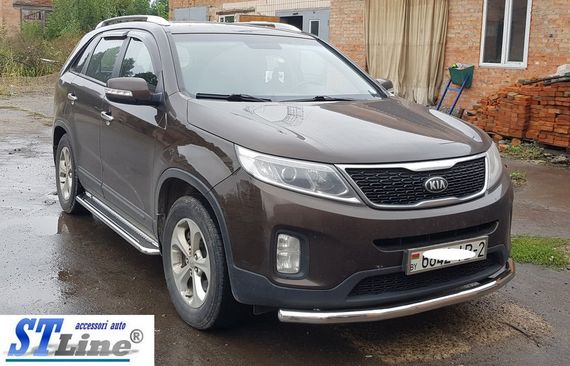 Передняя защита ST008 (2013-2015, нерж.) для Kia Sorento XM | Зображення 1