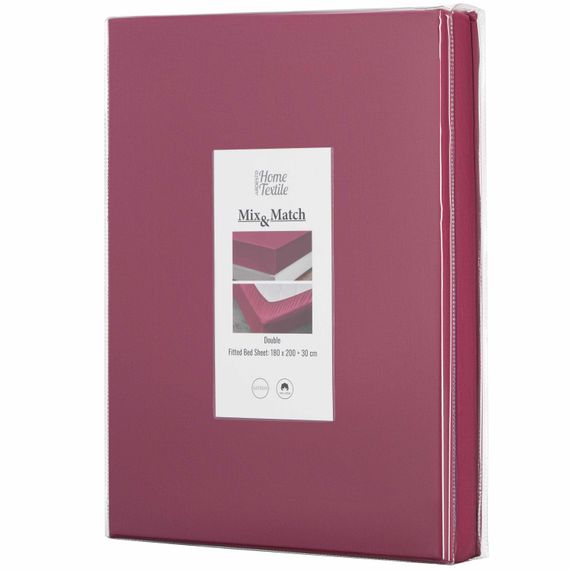 Простирадло ARDESTO на резинці Mix&amp;Match, 180x200+30см, 100% бавовна, сатин, ягідний (ART1820FSR) | Зображення 1