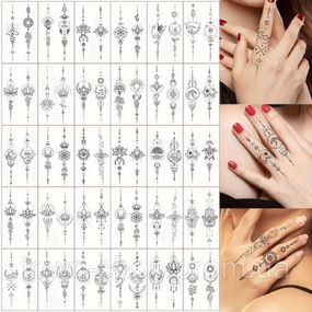 Набор детских временных тату "Черные мини №2" black-tattoo-mini-set-2-3, 30 штук по 9,5*5,5 см
