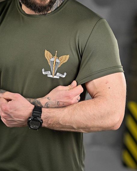 Тактична волога відводна футболка завжди перша олива ДЛ6472 | Зображення 3