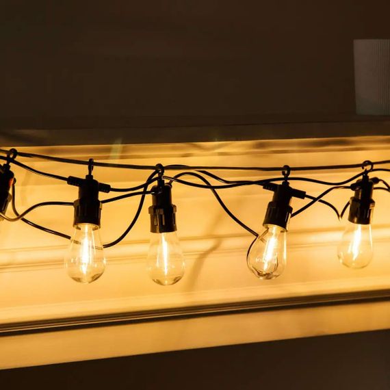 Гірлянда вулична у стилі ретро світлодіодна жовта S14 на 10 LED ламп завдовжки 5 метрів S14Y | Зображення 6