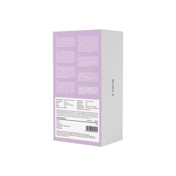 Смарт-вибратор для клитора Svakom Echo 2 Pink Lilac, подогрев до 38 °C, съемная насадка на палец sexstyle | Зображення 7
