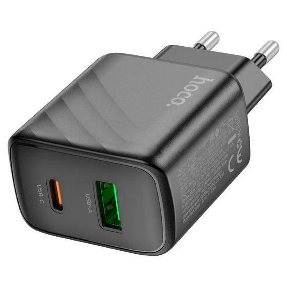 СЗУ 110-240V HOCO CS23A USB-C+USB, 30W, Black, Box | Зображення 5
