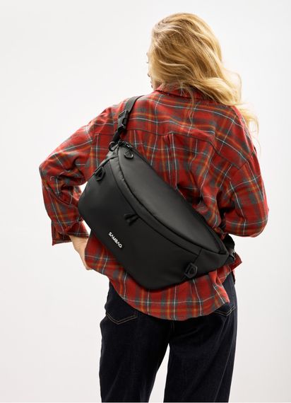 Женская сумка-бананка под ноутбук Sambag Urban Laptop черная 46×26 см (51411064) | Зображення 6