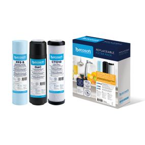 Покращений комплект картриджів Ecosoft 1-2-3 для фільтра зворотного осмосу CHV3ECO