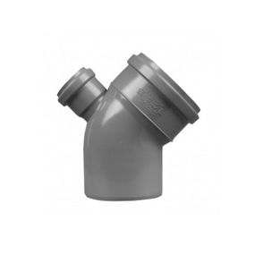 Коліно каналізаційне Ø110х50х45°x90° верх