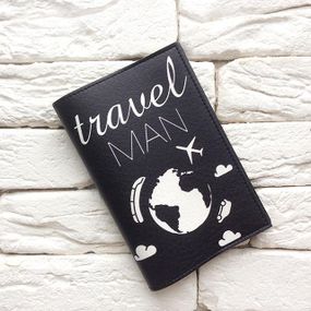 Обложка на паспорт Travel man 7 (черный)