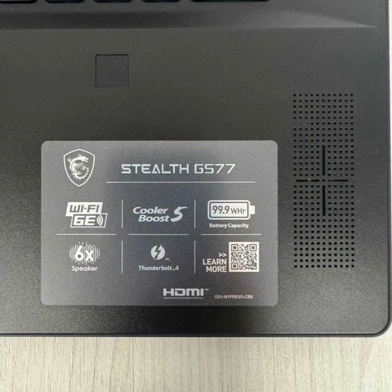 Ноутбук MSI Stealth GS77 17.3" 144Hz i7 12700H 16GB SSD 1TB RTX 3060 Б/В | Зображення 4