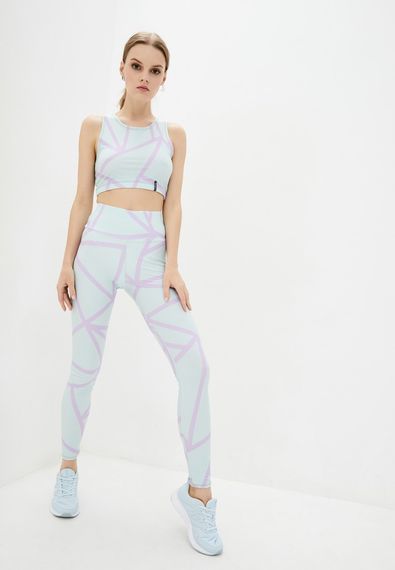 Спортивный топ 4Profi  без рукавов c принтом "Геометрия" мята/фиолет размер S бифлекс 16664 | Зображення 2