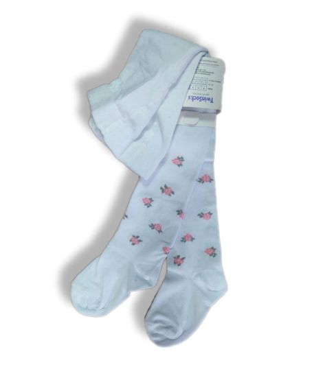 Колготки для дівчинки демісезонні з принтом Тм TwinSocks 86-92/ 1-2 лет, Білий