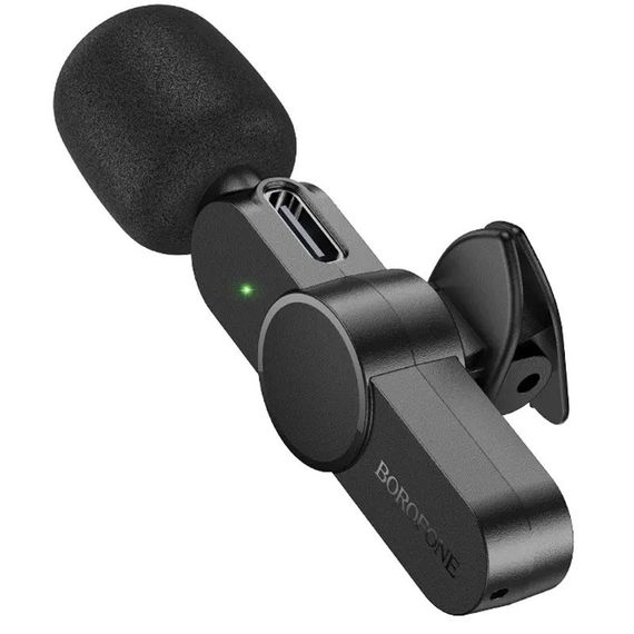 Петличный беспроводной микрофон Borofone BFK12 Trophy lavalier Lightning/Type-C Black | Зображення 4