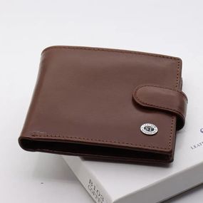 Коричневе чоловіче портмоне з натуральної шкіри з фіксацією ST Leather ST103