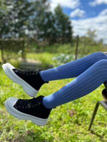 Детские колготки  цветные однотонные (рубчик) ТМ Twinsocks р. от 74 до 146 синий, 116-122 / 6-7 лет