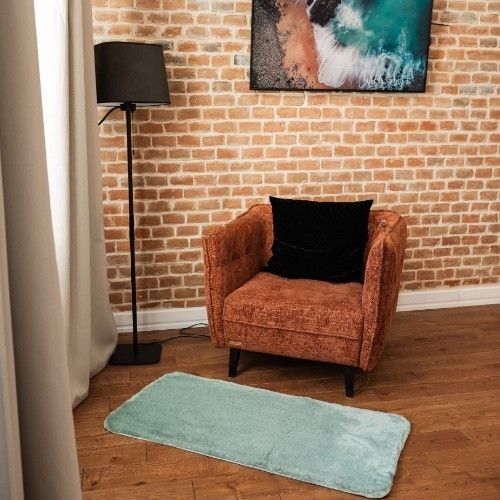 Килимок для підлоги з еко-хутра ТМ Dariana Tweed 75*150 см м'ятний | Зображення 2