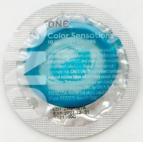 Набір презервативів латексних One Color Sensation силіконовим мастилом бірюзового кольору (ціна за 5 шт) sexstyle