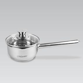 Ковш кухонный Maestro MR-3510-14S, 1 л, 14 см, из нержавеющей стали с крышкой, для всех типов плит