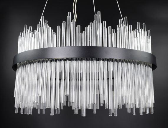 Люстра світлодіодна підвісна LED світильник для квартири на стелю лед 26922 Чорний 60-180х80х80 см. | Зображення 2