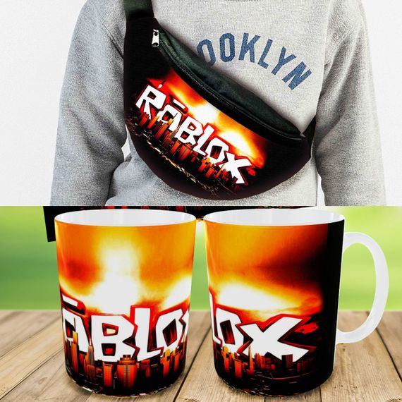 Подарунковий набір: Сумка-бананка + Кружка Роблокс "Roblox", дитячий, для хлопчика (00200)