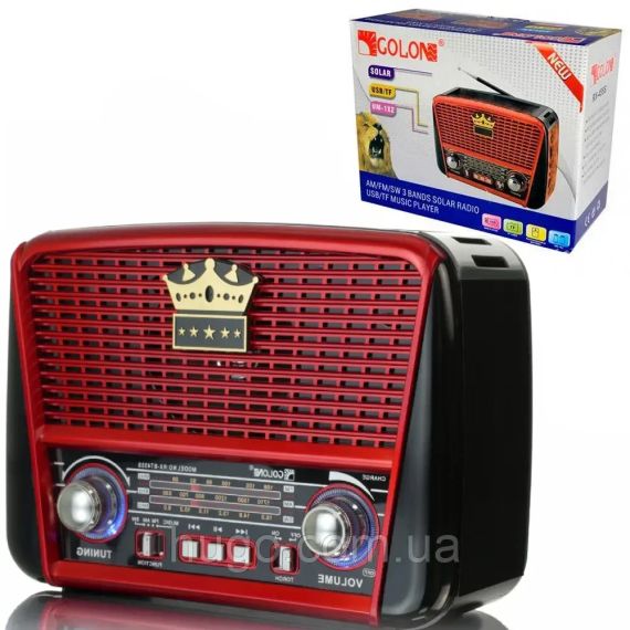 Радіоприймач акумуляторний з Bluetooth, MP3 і ліхтариком, Golon RX-BT455S AM/ Портативне радіо | Зображення 4