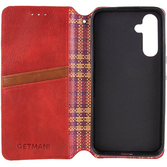 Кожаный чехол книжка GETMAN Cubic (PU) для Samsung Galaxy M34 5G Штучна шкіра, Слот для візитки, Червоний | Зображення 2