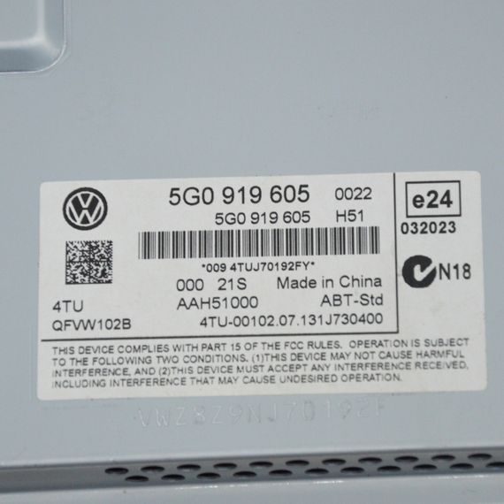 Дисплей магнітоли Volkswagen Golf VII 2012-2020 Екран радіо Фольксваген Гольф 7 5G0919605 | Зображення 4